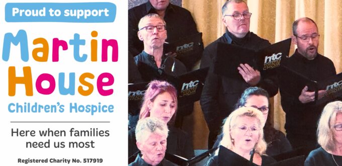 Martin House logo next to a group of HTC Singers