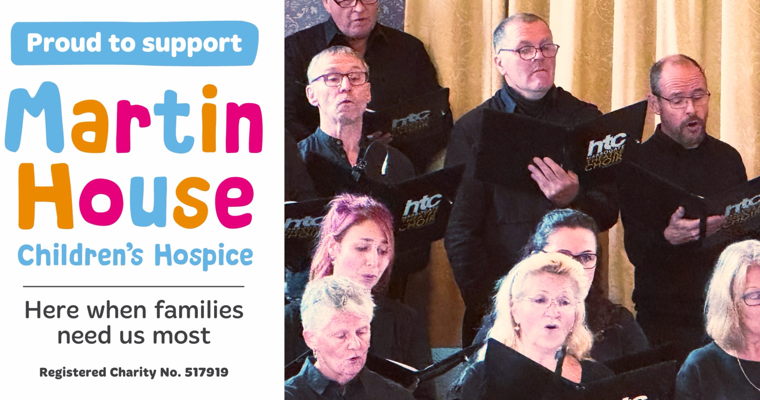 Martin House logo next to a group of HTC Singers